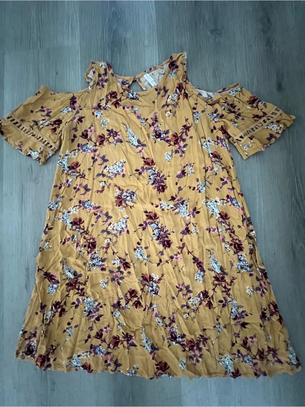 Mustard Floral Summer Dress